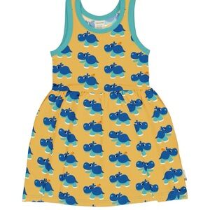 Maxomorra Hippo Print Sleeveless Dress Sz 110/116 (5-6)